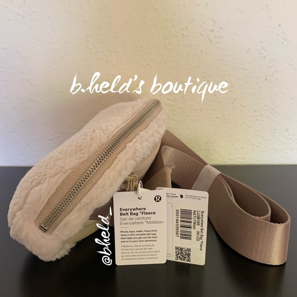 lululemon Everywhere Belt Bag *Fleece in Natural Ivory/Trench OS Brand New NWT - Picture 2 of 16